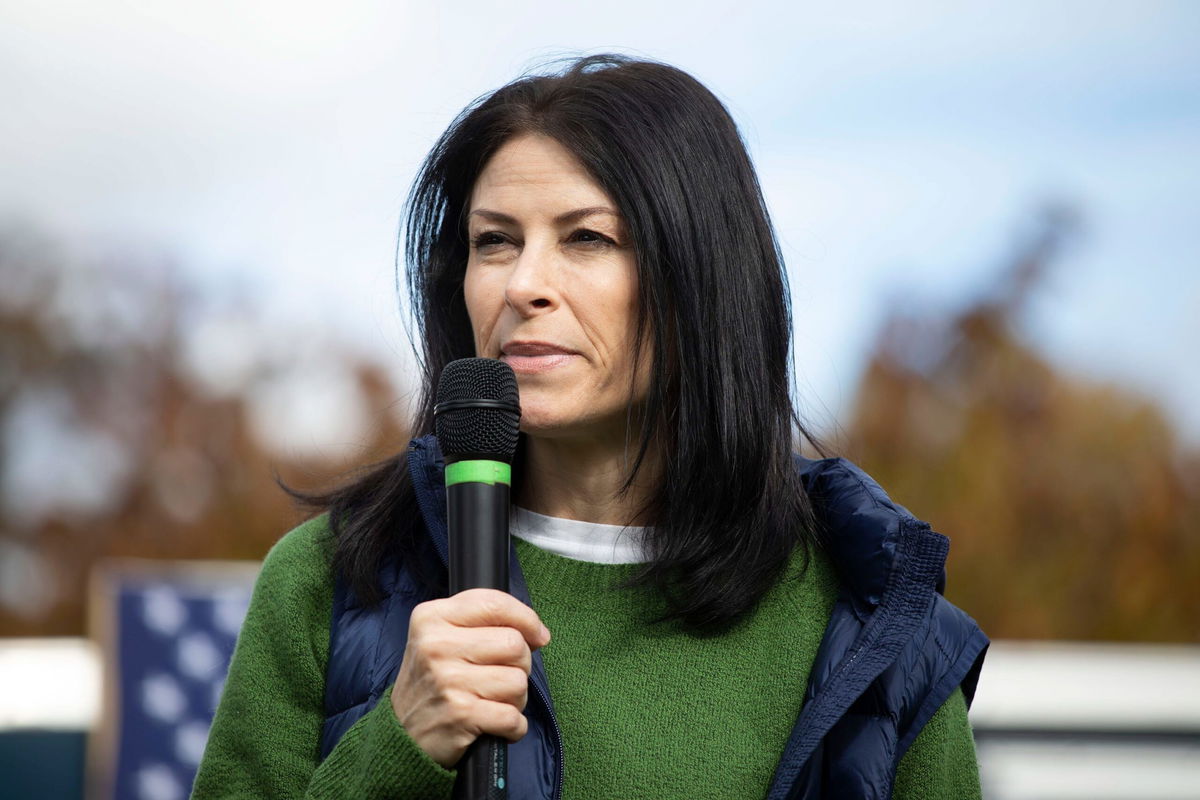 <i>Bill Pugliano/Getty Images</i><br/>U.S. Michigan Attorney General Dana Nessel speaks at a campaign rally held by U.S. Rep. Elissa Slotkin (D-MI) designed to get Michigan State University students