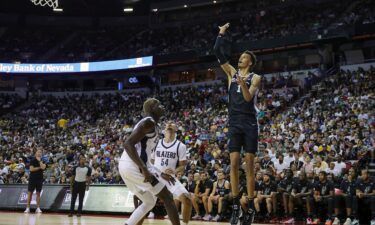 The seven-foot-four-inch star scored 27 points against the Portland Trail Blazers.