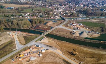 Building work is underway along parts of the canal's route.