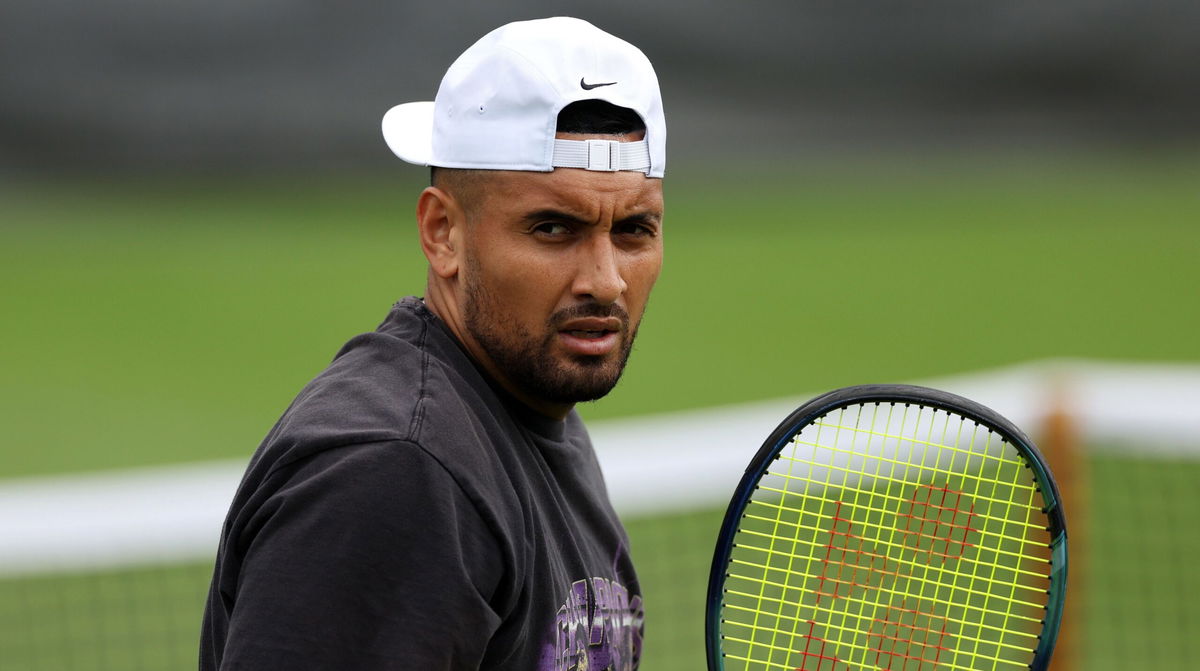 <i>Patrick Smith/Getty Images</i><br/>Nick Kyrgios to miss Wimbledon due to wrist injury.