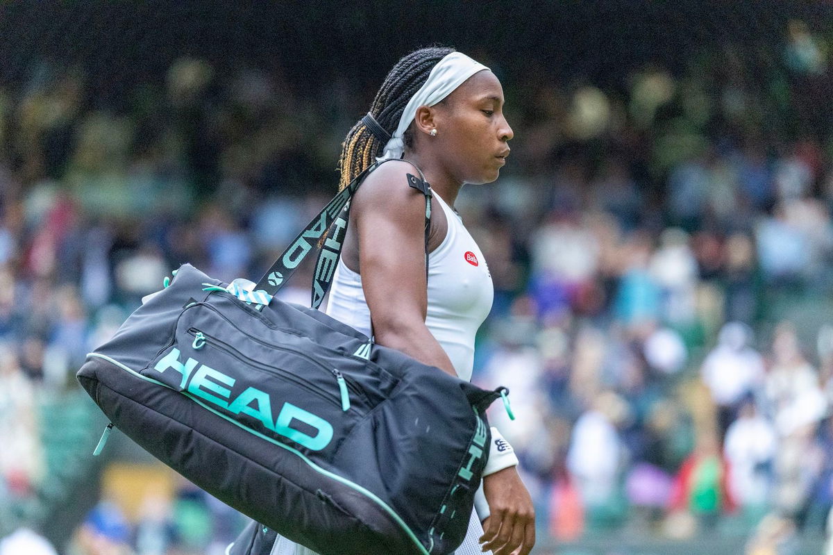 <i>Tim Clayton/Corbis/Getty Images</i><br/>Coco Gauff leaves the court after her loss against Sofia Kenin in her first-round match at Wimbledon.