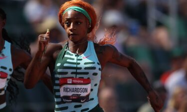 Sha'Carri Richardson competes in the women's 100m during the 2023 USATF Outdoor Championships at Hayward Field on July 6