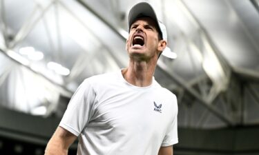 Andy Murray whipped up the crowd during his second-round match against Stefanos Tsitsipas.