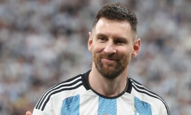 Lionel Messi of Argentina reacts during the international friendly match between Argentina and Australia at Workers Stadium on June 15 in Beijing