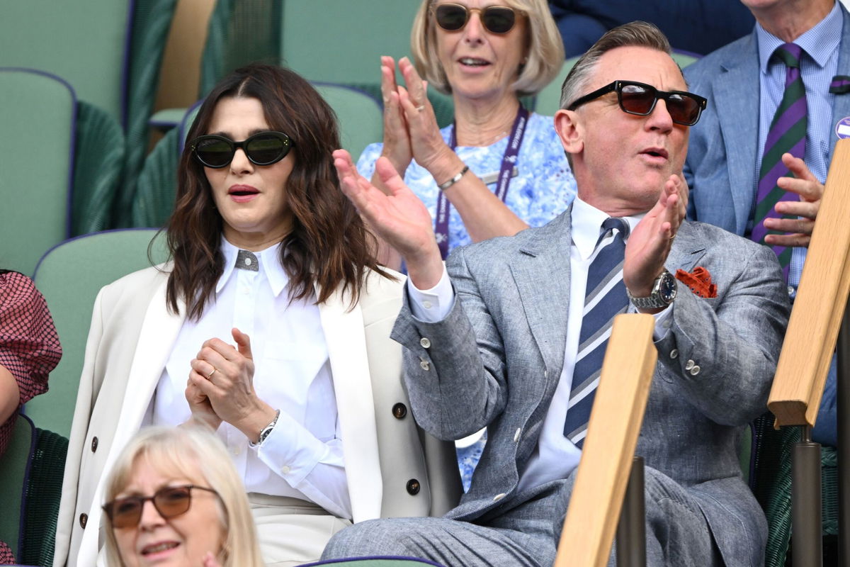 <i>Karwai Tang/WireImage/Getty Images</i><br/>Rachel Weisz (left) and Daniel Craig were at Centre Court in a match that was decided in the fifth set.