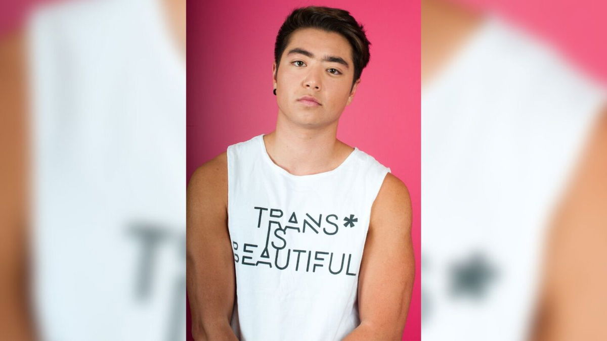 <i>Amos Mac</i><br/>Transgender athlete and advocate Schuyler Bailar of New York City wears a tank that says 