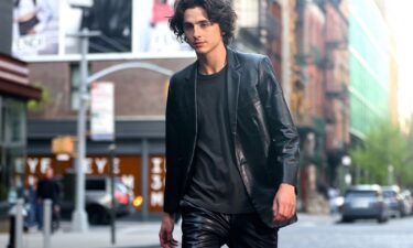 Timothée Chalamet is seen on the set of a commercial in New York City.