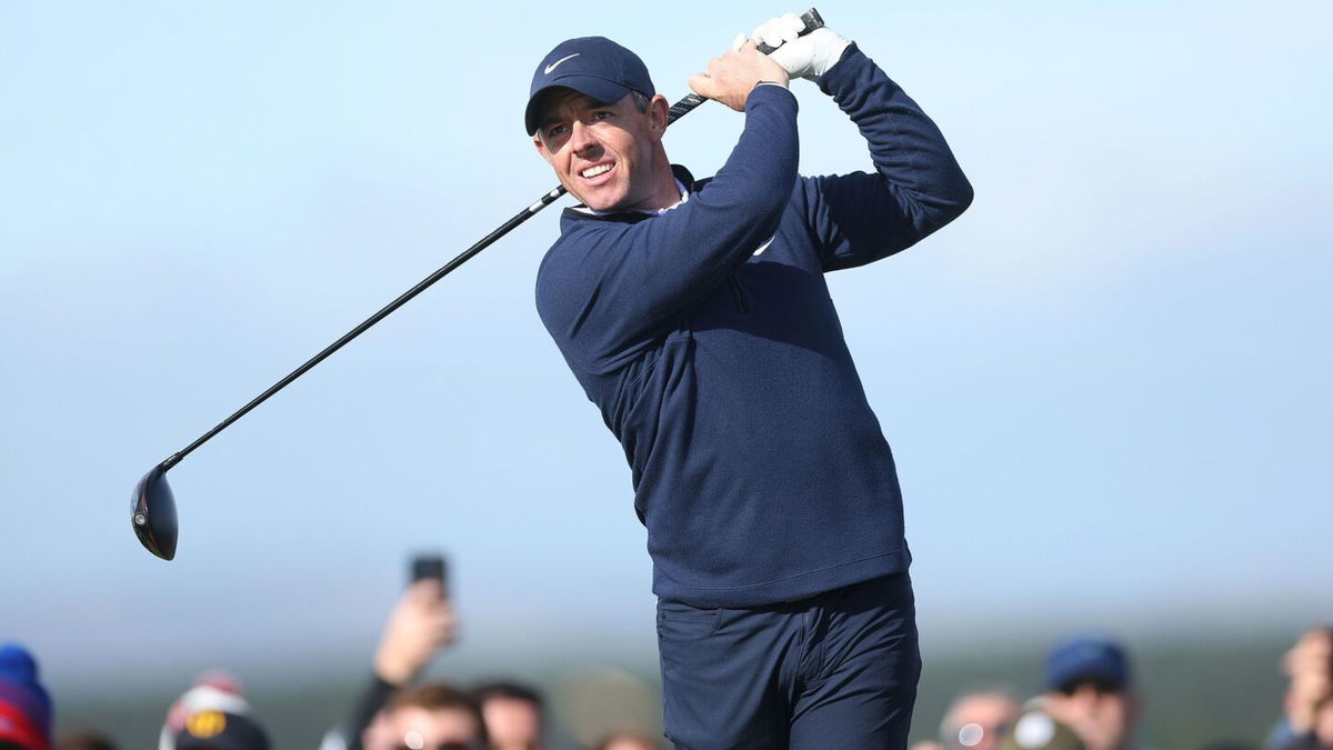 <i>Oisin Keniry/Getty Images</i><br/>Rory McIlroy tees off on the 12th hole on the final day of the Alfred Dunhill Links Championship on October 2