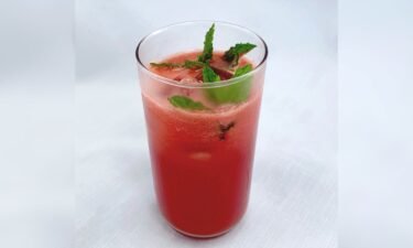 Vitamin C and lycopene from watermelon and strawberries make this fruit punch the perfect poolside beverage.