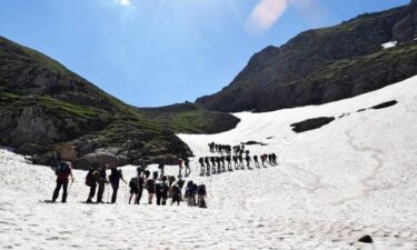 Freedom Trail hikers making their way to the border.