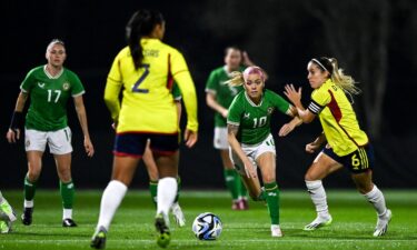 Denise O'Sullivan in action during the friendly match between Ireland and Colombia at Meakin Park in Brisbane