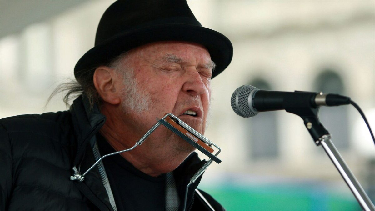 <i>Chad Hipolito/The Canadian Press via AP</i><br/>Neil Young is seen here performing at an environmental rally in British Columbia in February.