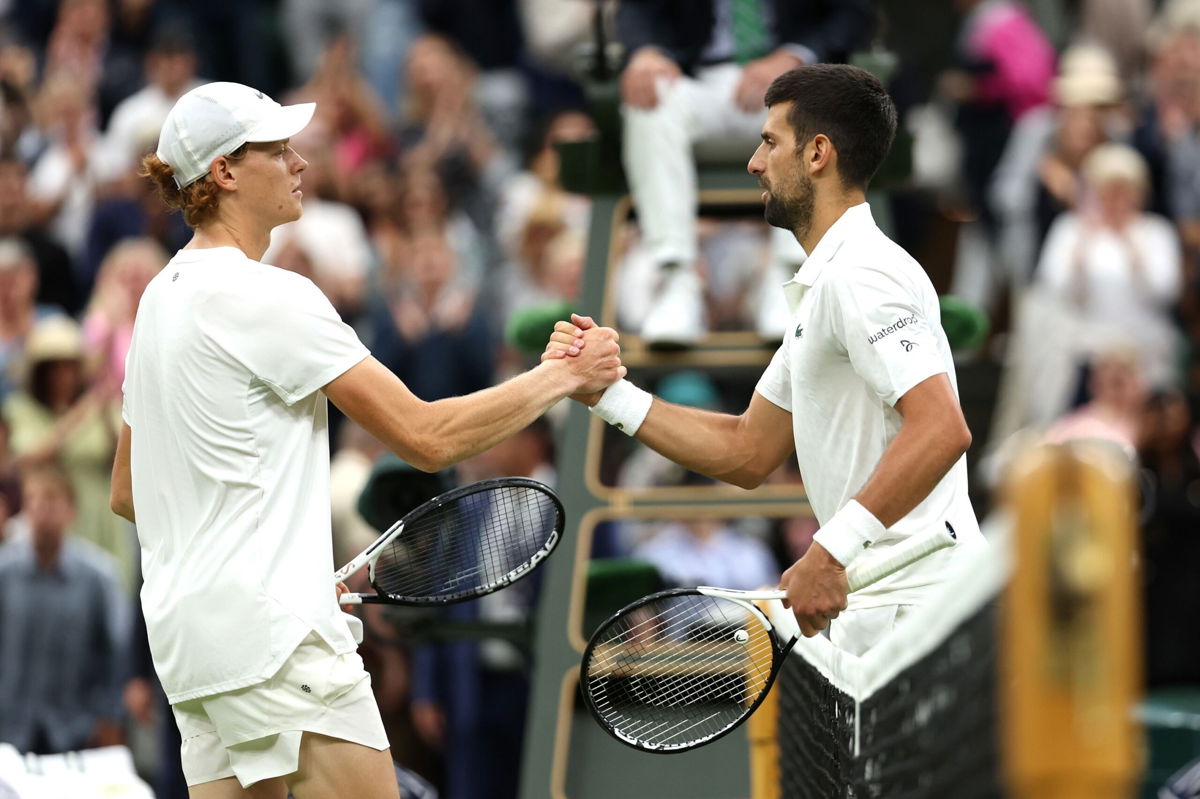 <i>Julian Finney/Getty Images</i><br/>Jannik Sinner was no match for Novak Djokovic.