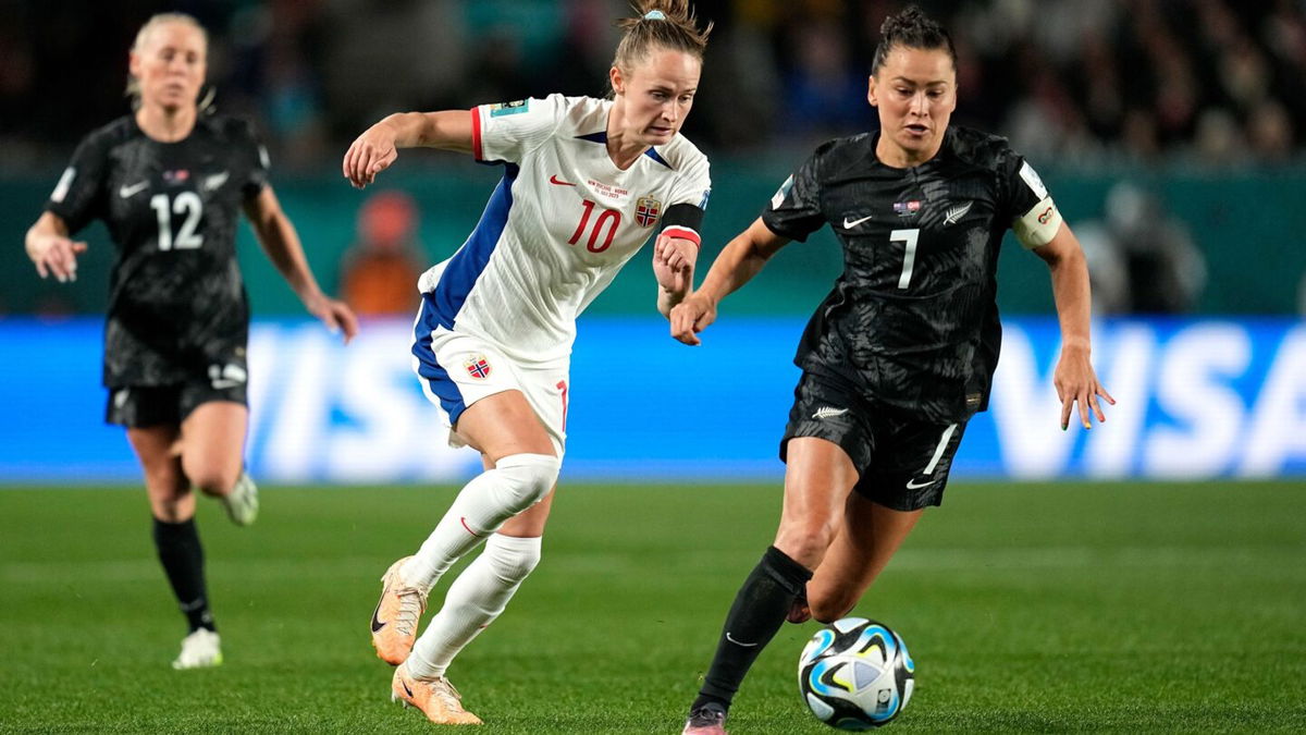 <i>Abbie Parr/AP</i><br/>New Zealand defeated Norway 1-0 in its opening match of the Women's World Cup.