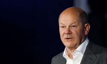 German Chancellor Olaf Scholz pictured at a Siemens event in Bavaria