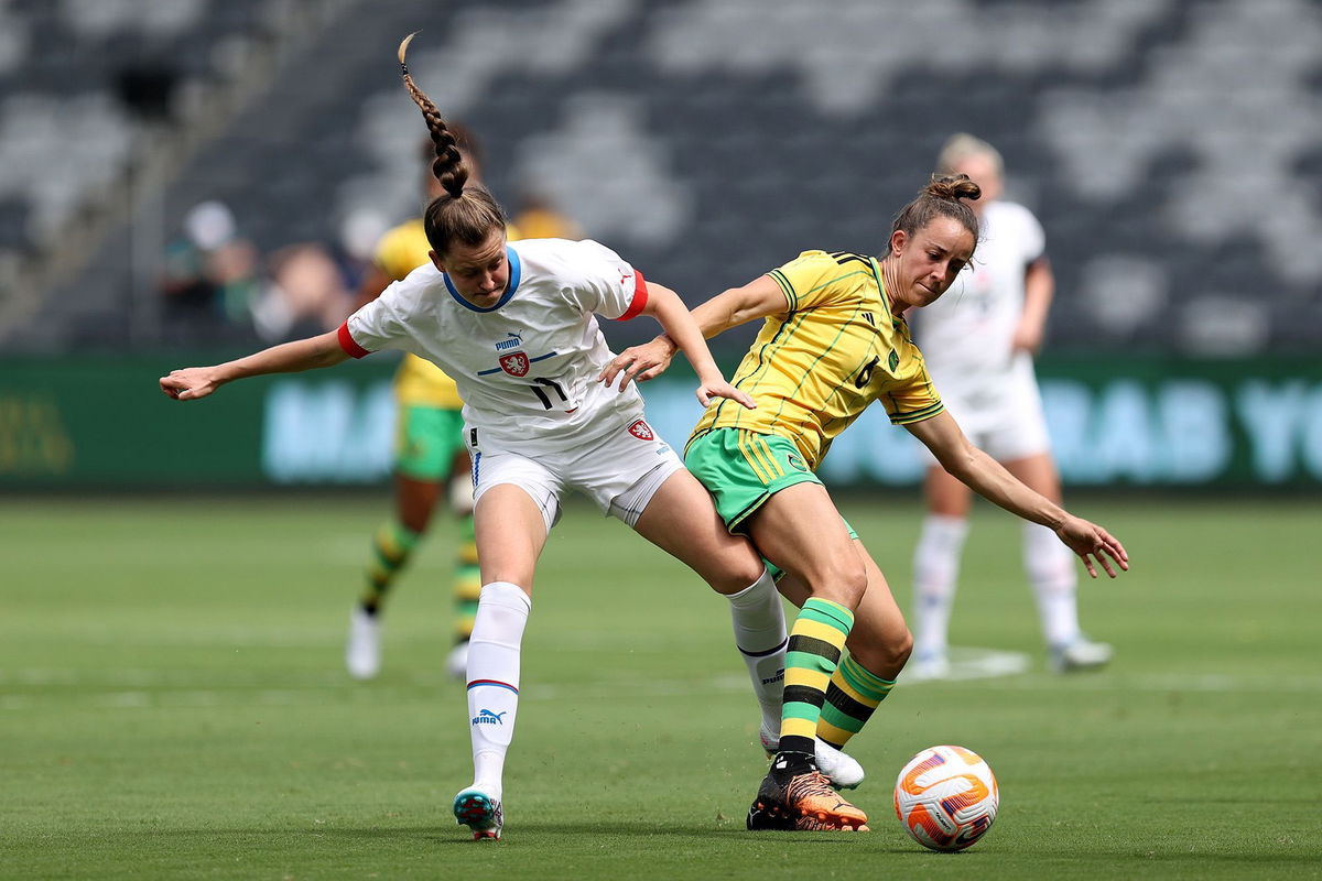 <i>Brendon Thorne/Getty Images</i><br/>Havana Solaun (R) and Jamaica are appearing at their second ever Women's World Cup.