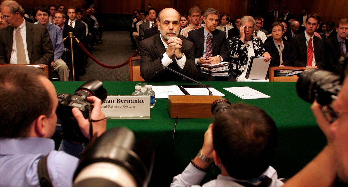 <i>David Scull/Bloomberg/Getty Images</i><br/>Former Federal Reserve Chair Ben Bernanke testified before the Senate Banking Committee in Washington