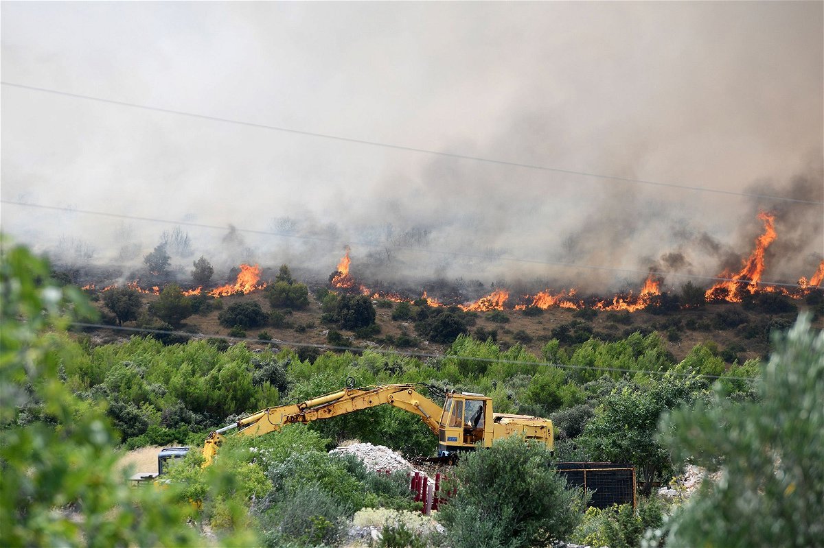 <i>rvoje Jelavic/PIXSELL/DeFodi Images/Getty Images</i><br/>A major fire broke out in the village of Grebastica in Sibenik