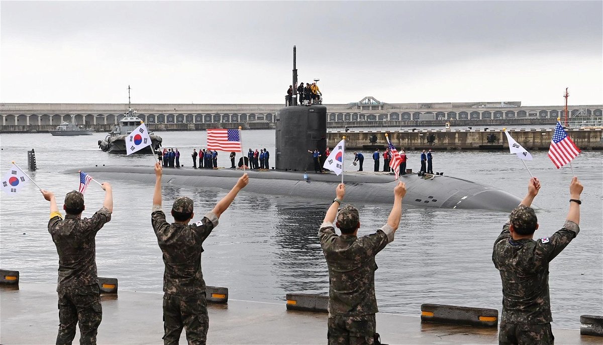 The US Navy attack submarine USS Annapolis makes a port call at Jeju