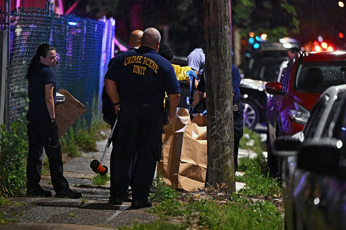 <i>Drew Hallowell/Getty Images</i><br/>Police are pictured here on the scene of a shooting in Philadelphia on July 3.
