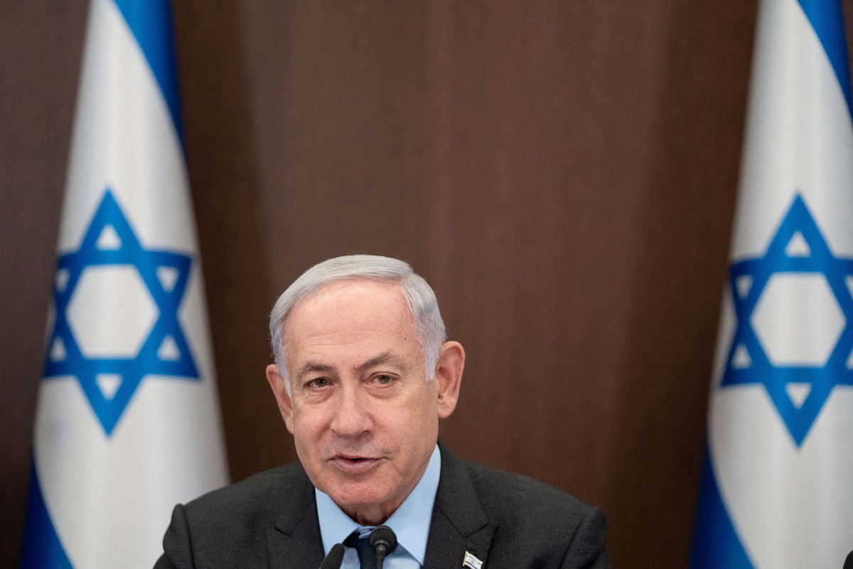 <i>Ohad Zwigenberg/Pool/Reuters/File</i><br/>Israeli Prime Minister Benjamin Netanyahu chairs a cabinet meeting at the prime minister's office in Jerusalem on July 17.