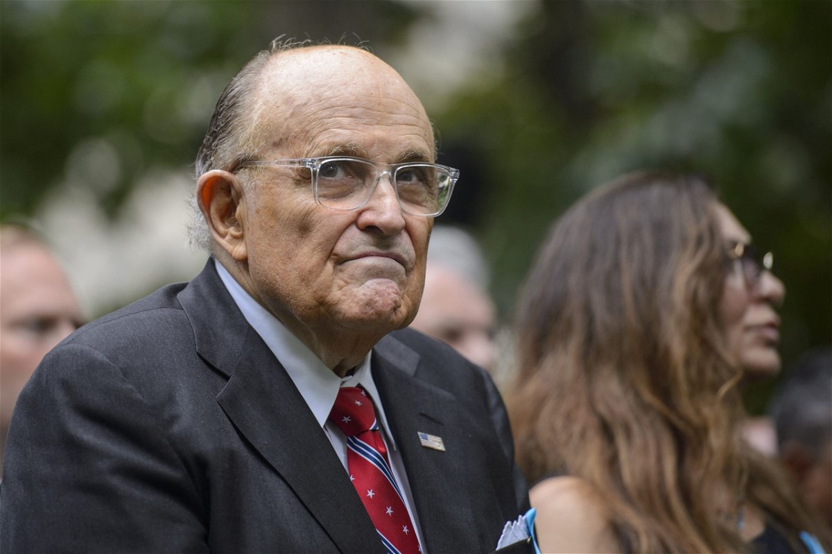 <i>Bonnie Cash/UPI/Bloomberg/Getty Images</i><br/>Rudy Giuliani is negotiating a possible resolution in his ongoing court dispute with former Georgia election workers Wandrea “Shaye” Moss and Ruby Freeman