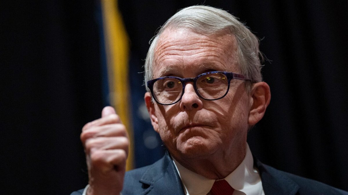 <i>Drew Angerer/Getty Images</i><br/>Ohio Gov. Mike DeWine says clean up of the derailment site is still ongoing.