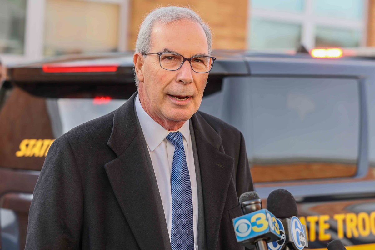 <i>Saquan Stimpson/Delaware News Journal/USA Today Network</i><br/>U.S. Attorney David C. Weiss gives remarks to the media after a driver's education initiative Thursday morning at William Penn High School in New Castle.