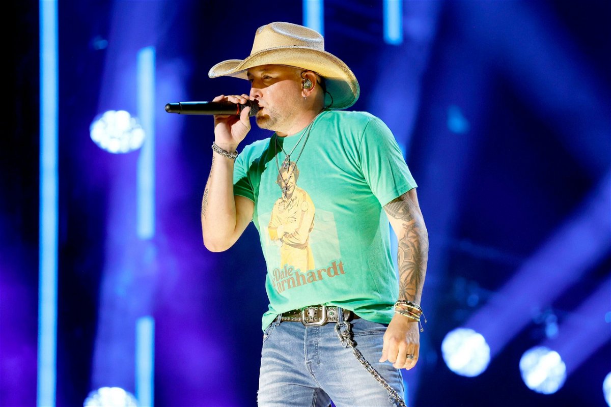 <i>Jason Kempin/Getty Images/File</i><br/>Jason Aldean performs on stage during day three of CMA Fest 2023 at Nissan Stadium on June 10