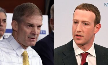 Rep. Jim Jordan (left) and founder and CEO of Facebook Mark Zuckerberg are seen here in a split image.
