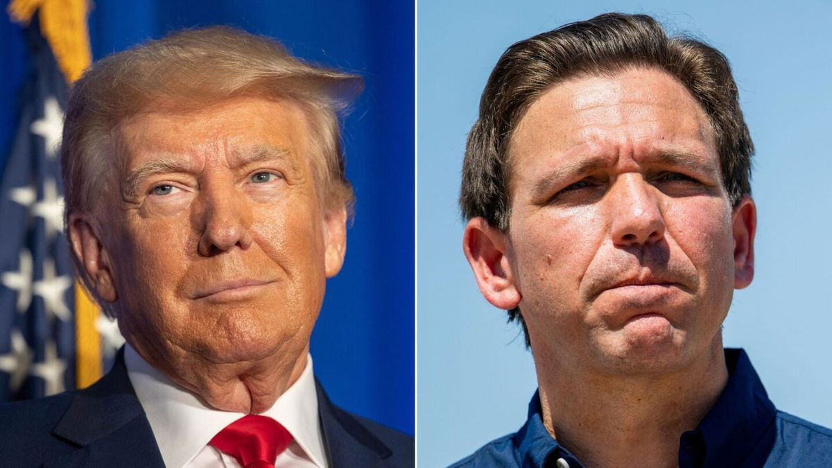 <i>Getty Images</i><br/>Former president Donald Trump and Florida Gov. Ron DeSantis – both maligned by Democrats and medical experts for not doing enough to slow the spread of the coronavirus – are lately each trying to convince GOP voters that the other was too strict in responding to Covid-19.