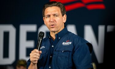 Republican presidential candidate and Florida Gov. Ron DeSantis speaks during a campaign rally on June 26