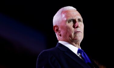 Former Vice President Mike Pence delivers remarks at the Christians United for Israel summit on July 17 in Arlington