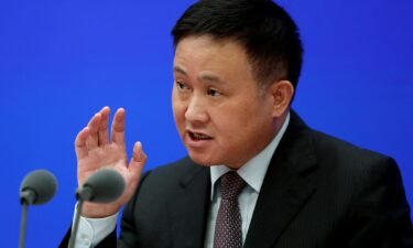 Pan Gongsheng speaks at a news conference in Beijing on March 3.