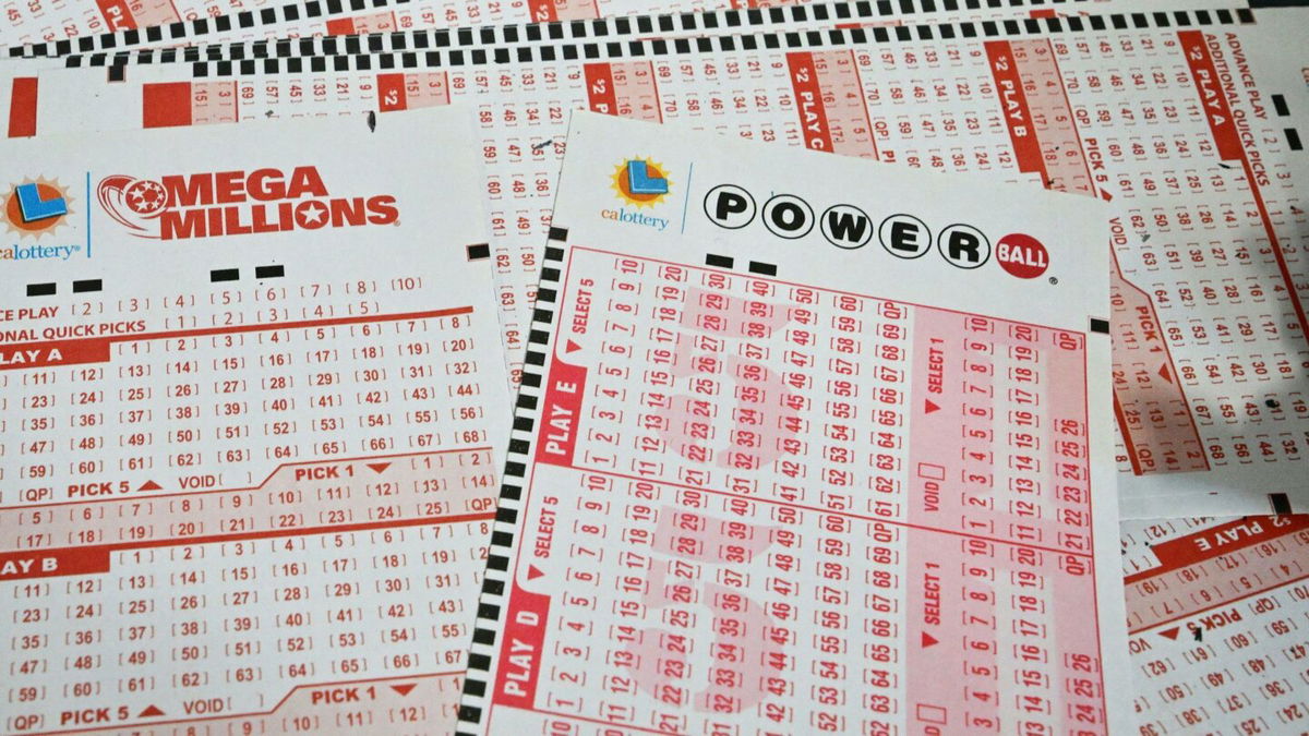 <i>Frederic J. Brown/AFP/Getty Images</i><br/>Mega Millions and Powerball lottery tickets are seen in San Gabriel