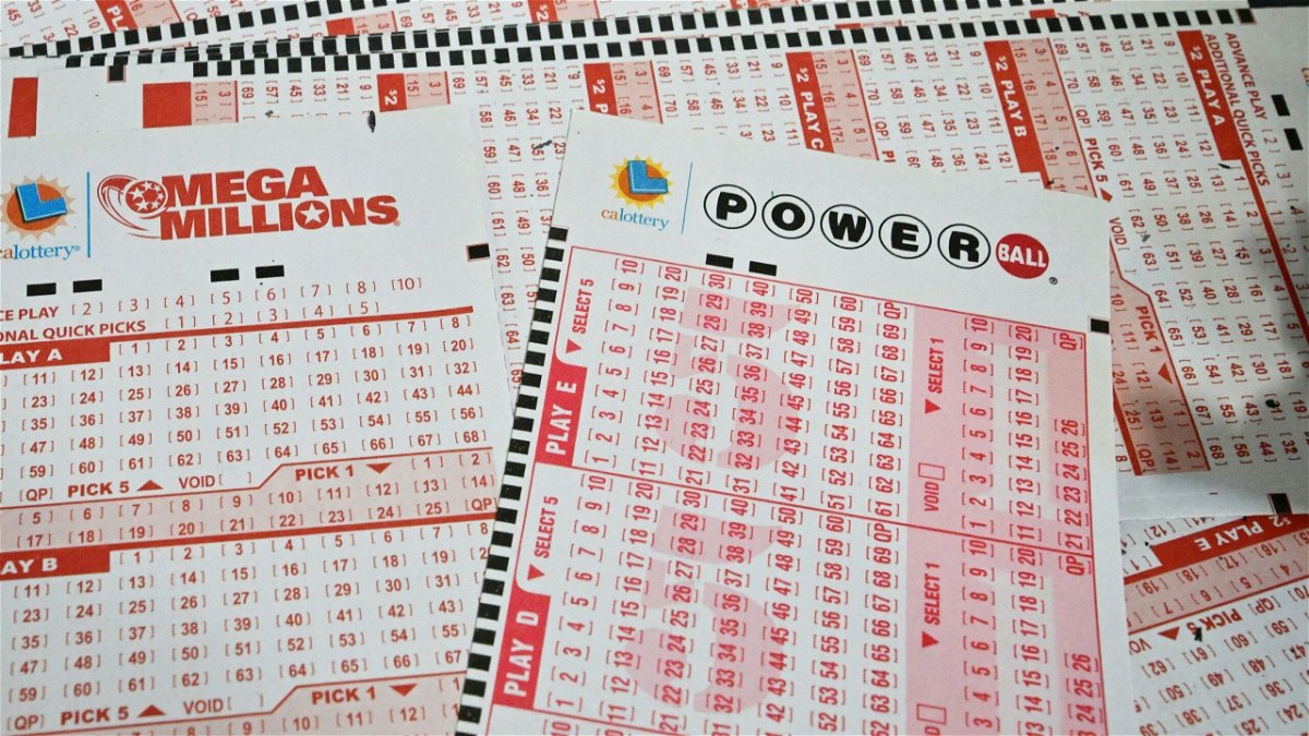 Mega Millions and Powerball lottery tickets are seen in San Gabriel