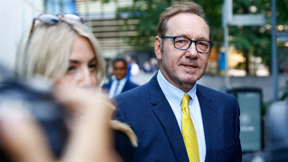 Actor Kevin Spacey outside London's Southwark Crown Court on July 25.