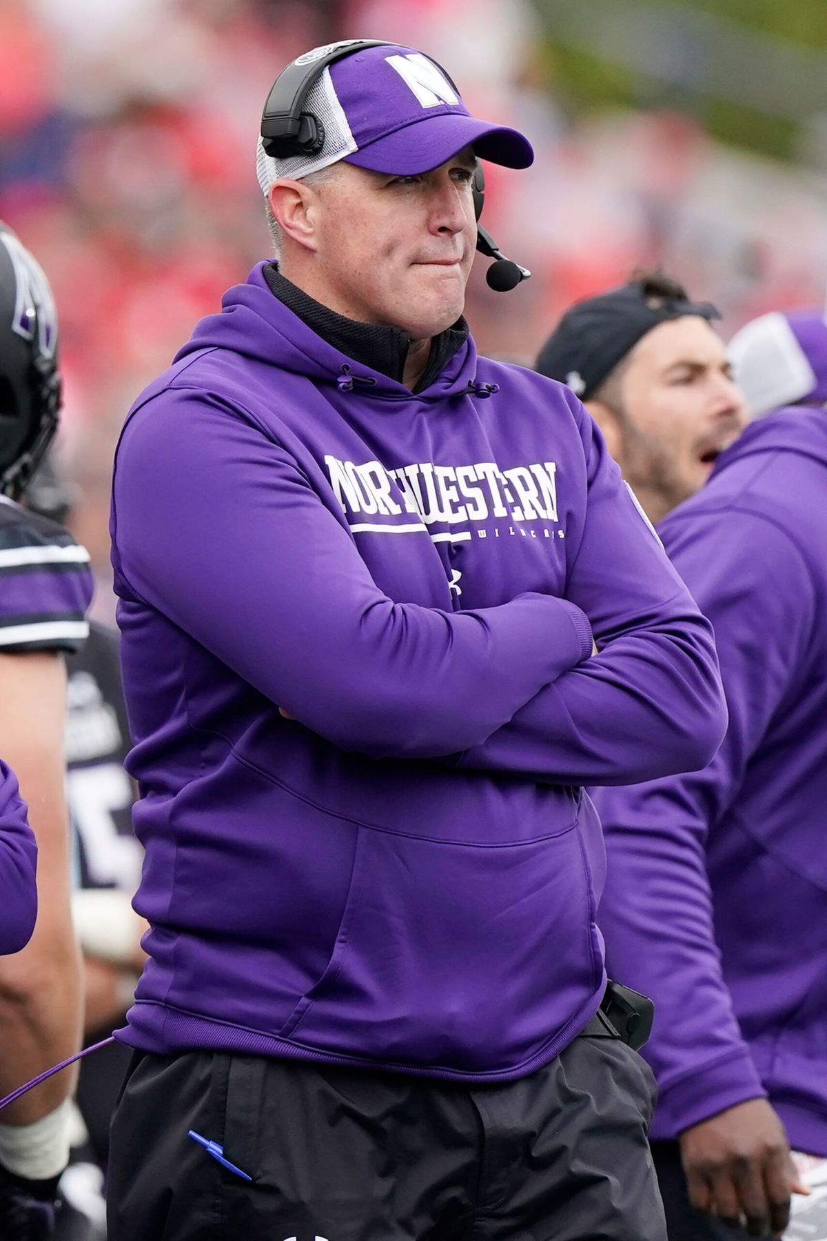 <i>Nam Y. Huh/AP</i><br/>Northwestern head coach Pat Fitzgerald watches during an NCAA college football game against Ohio State in Evanston