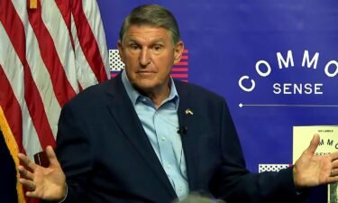 Sen. Joe Manchin speaks during the No Labels "Common Sense" town hall at St. Anselm College in Goffstown