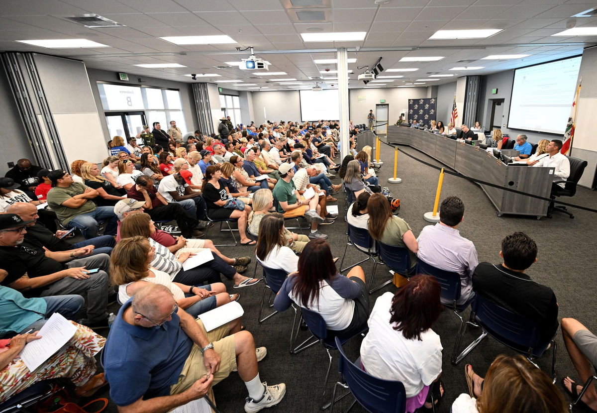 <i>Will Lester/MediaNews Group/Inland Valley Daily Bulletin/Getty Images</i><br/>An overflow crowd attended a board meeting at the Temecula Valley Unified School District headquarters this week.