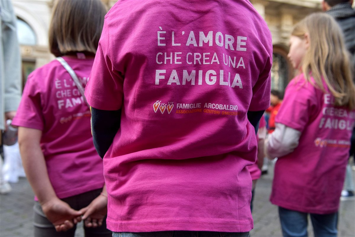 <i>Simona Granati/Corbis/Getty Images</i><br/>Supporters of the Italian LGBT organization Rainbow Families Association protesting in Rome in March.