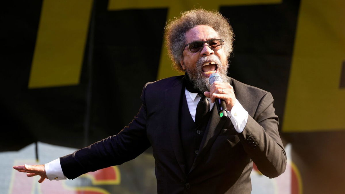 <i>Damian Dovarganes/AP</i><br/>Scholar and activist Dr. Cornel West