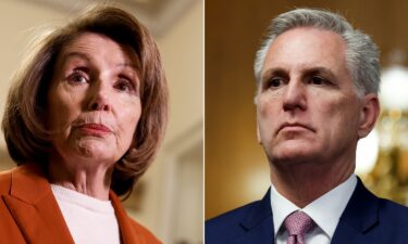 Nancy Pelosi (left) and Kevin McCarthy are seen here in a split image.