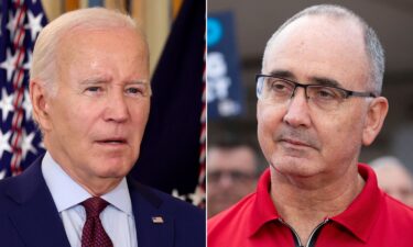 President Joe Biden and United Auto Workers president Shawn Fain.