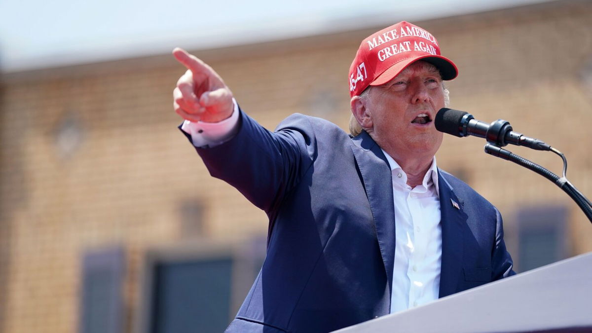 <i>Sean Rayford/Getty Images</i><br/>Former President Donald Trump speaks to crowd during a campaign event on July 1 in Pickens