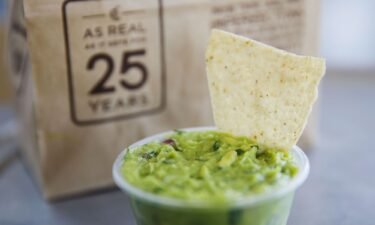 Guacamole and tortilla chips are arranged for a photograph at a Chipotle Mexican Grill Inc. restaurant in El Segundo