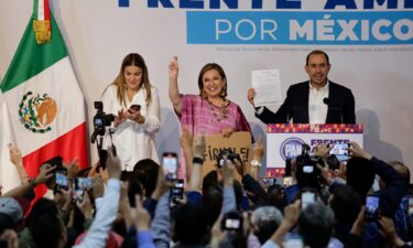 Xochitl Galvez at the premises of the National Action Party.