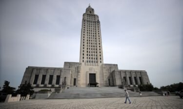 A general view of the Louisiana State Capitol prior to a rally against Louisiana's stay-at-home order and economic shutdown on April 17