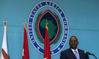 Secretary of Defense Lloyd J. Austin III delivers remarks at the US Africa Command Change of Command Ceremony at Kelley Barracks