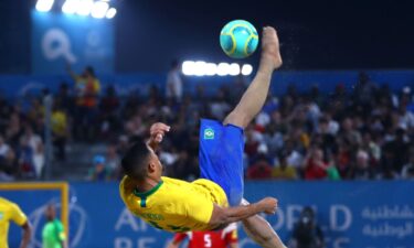 Beach soccer at the ANOC World Beach Games in Doha